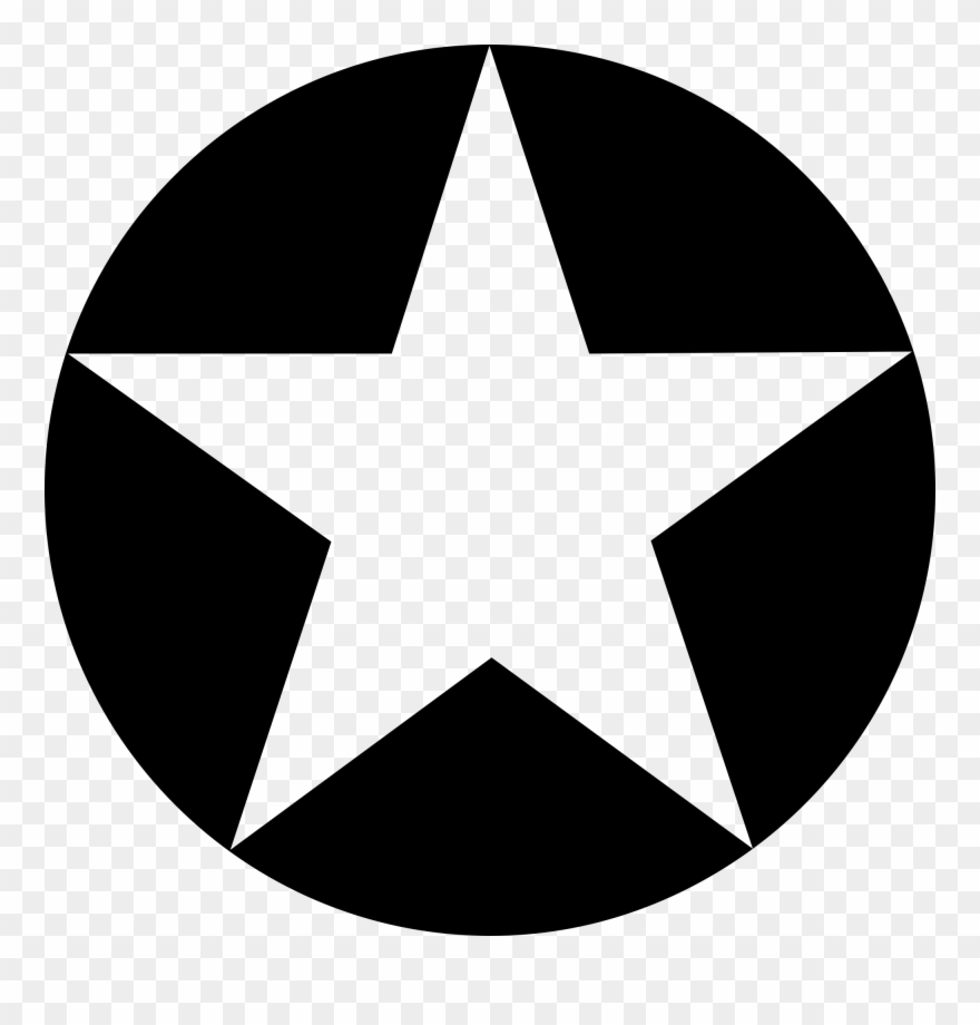 Open - White Five Pointed Star Clipart