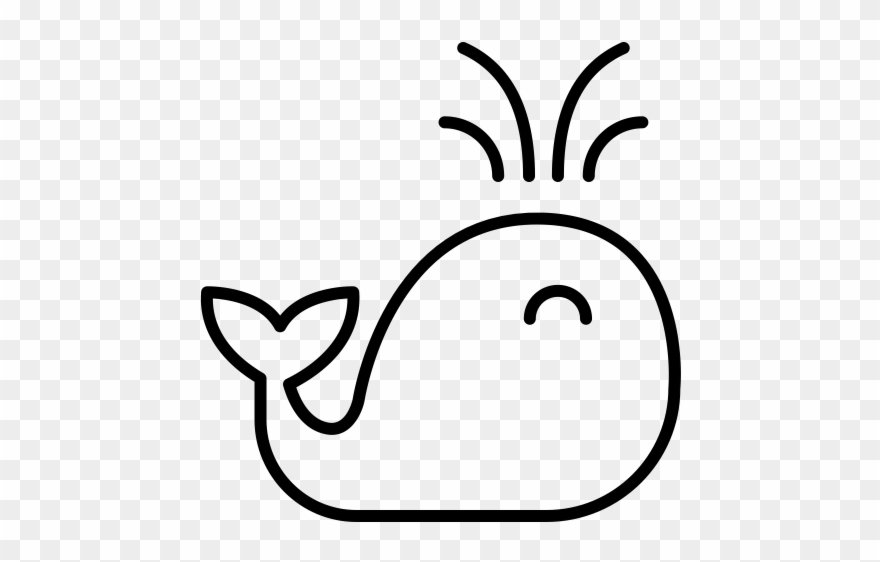 Whale Rubber Stamp - Line Art Clipart