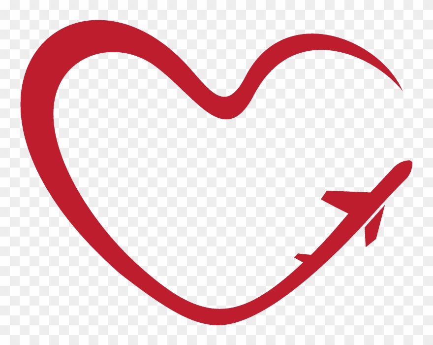 Heart With Plane Png Clipart