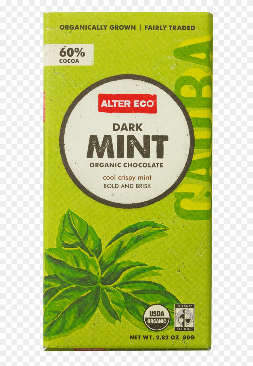 Organic Fair Trade Dark Mint Chocolate Bar, The Cool - Eco Chocolate Clipart