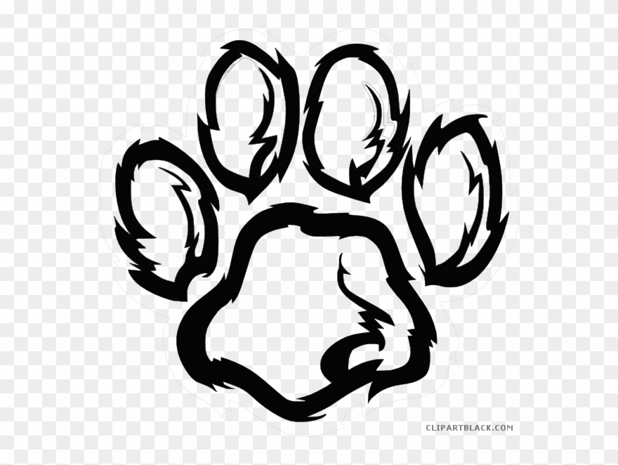 Bear Paw Print Clipart - Wildcat Png Transparent Png