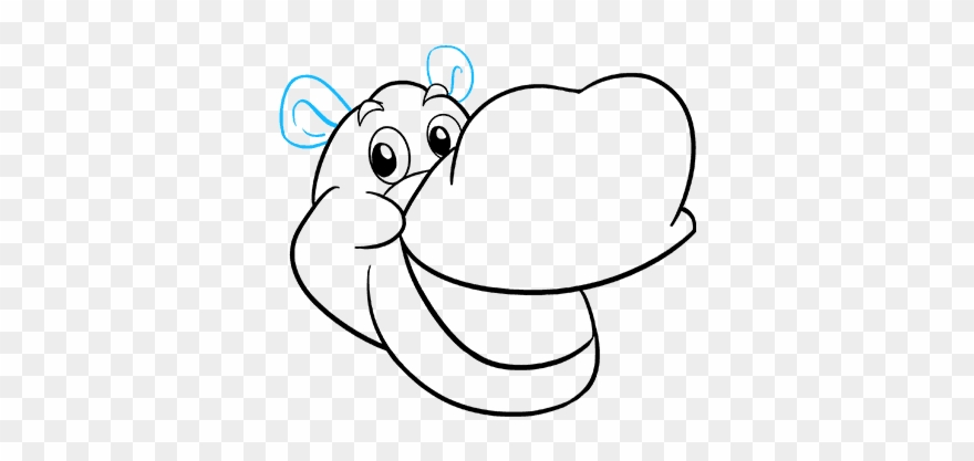 How To Draw Hippo - Drawing Clipart
