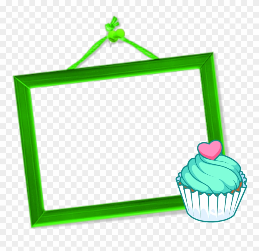 Mq Green Cupcake Frame Frames Border Borders - Picsart Photo Studio Clipart