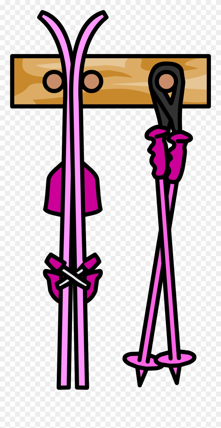Ski Rack Pink - Clip Art - Png Download