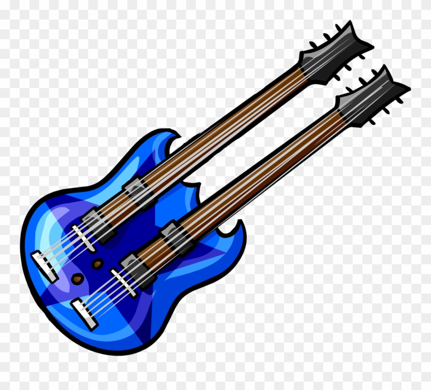 Blue Double Guitar - Double Guitar Club Penguin Clipart