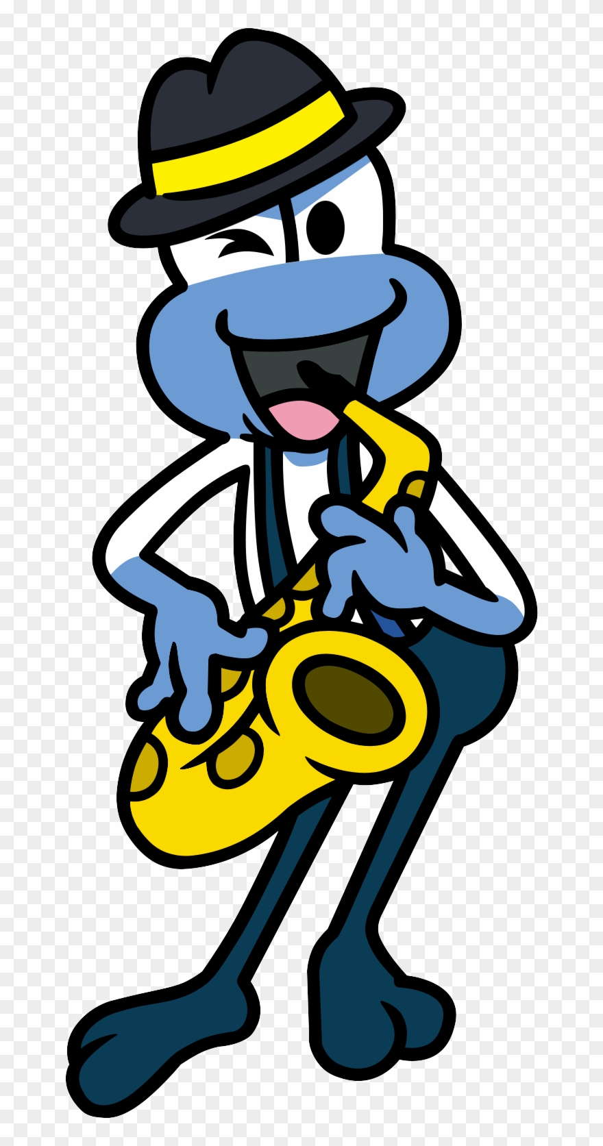 Blue Frogette Sax - Jumpin Jazz Rhythm Heaven Clipart