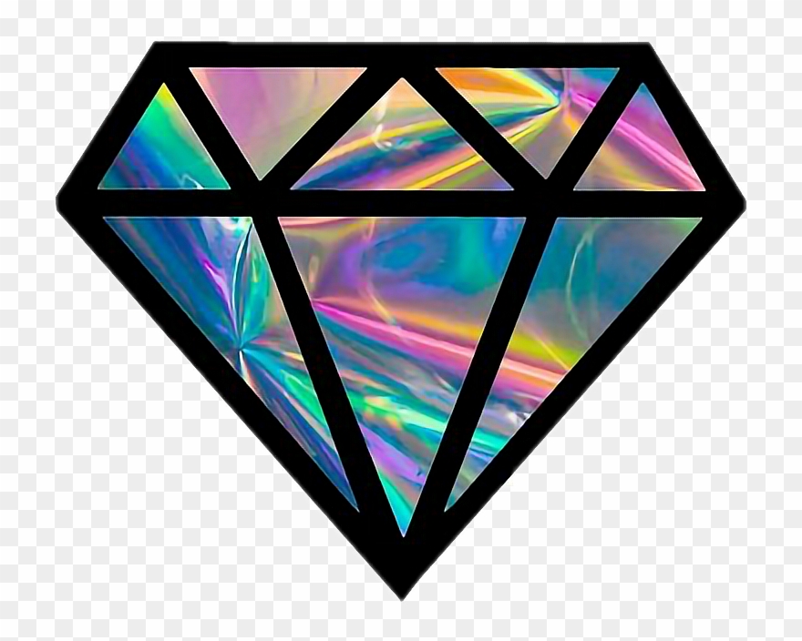 Diamond Holographic Bynisha Colorful Green Blue Purple - Design Diamond Clipart