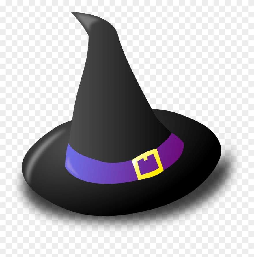 Black Witch Hat Clipart - Black Witch Hat Cartoon - Png Download