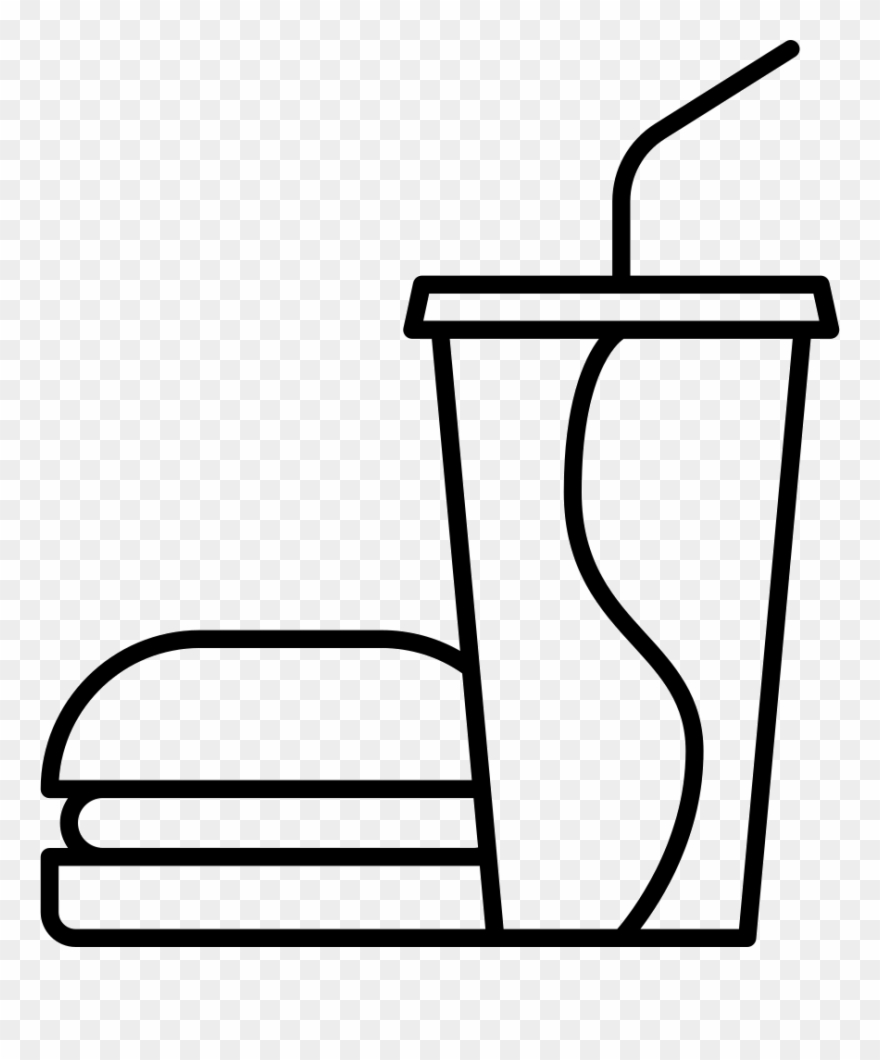 Hamburger And Drink Comments - Free Burger And Drink Icon Clipart