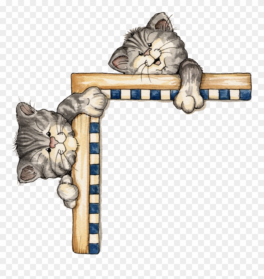 Клипарт Пнг На Прозрачном Фоне - Cat Border Frame Clipart - Png Download