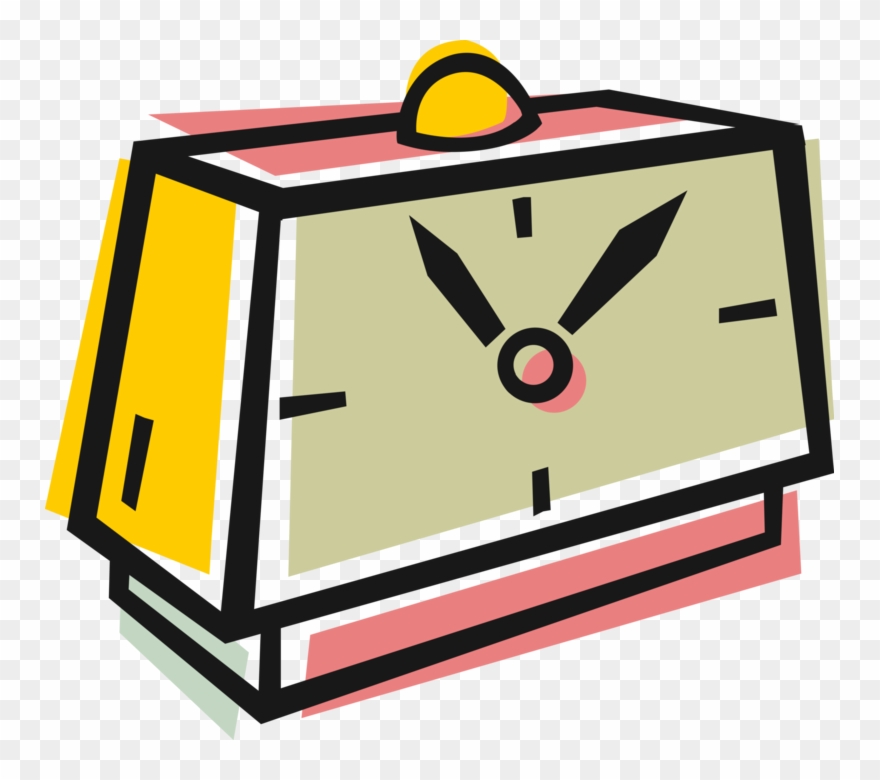 Vector Illustration Of Alarm Clock Displays Time And - Alarm Clock Clipart
