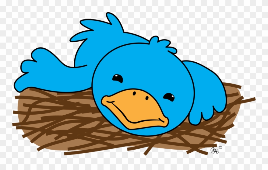 Cartoon Of A Lazy Blue Bird That Is No Early Bird, - Nicht So Frühaufsteher Brotdose Clipart
