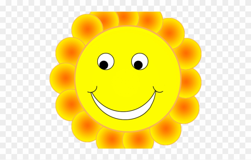 Orange Flower Clipart Smile - Flower With Face Clipart Transparent Background - Png Download