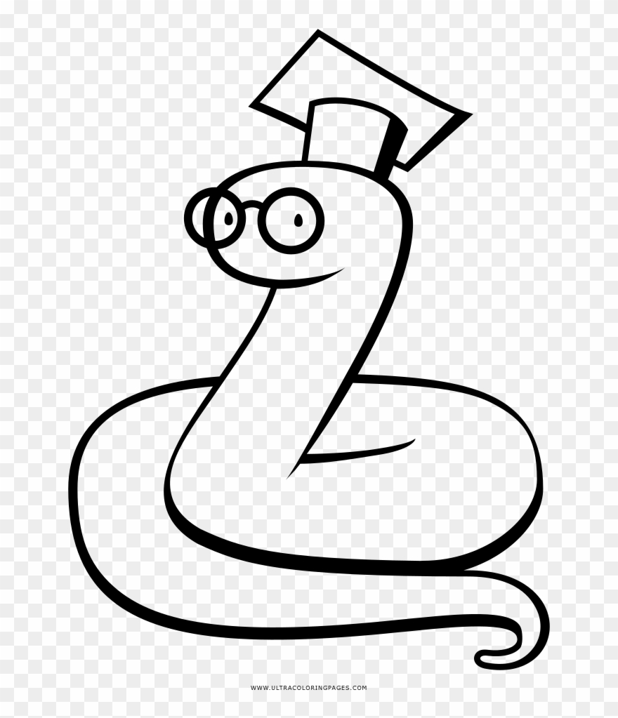 Outlined Book Worm Clipart