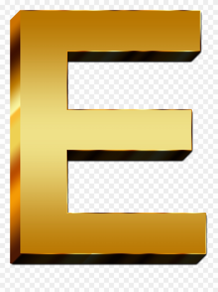 Abc Indonesian Symbol Gold - Gold Letter E Png Clipart