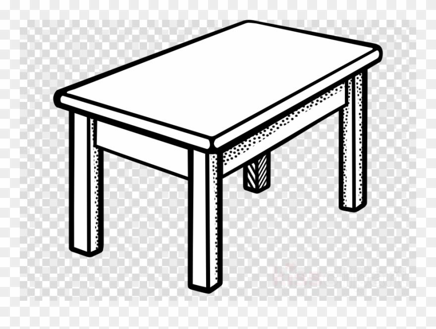 Table Black And White Clipart Bedside Tables Clip Art - Pen Is On The Table - Png Download