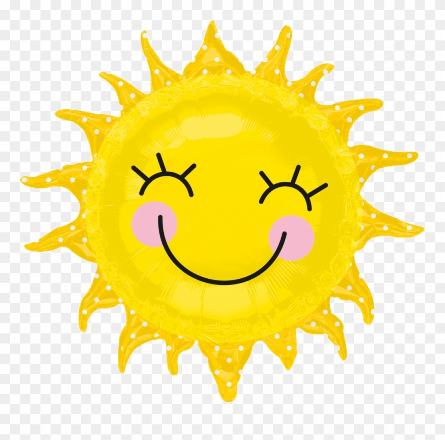 Smiley Sunshine Sun Balloon - Sun Balloon Clipart