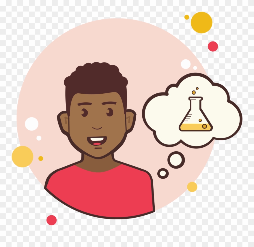 Man In Red Shirt Chemical Test Tube Icon - Icon Clipart