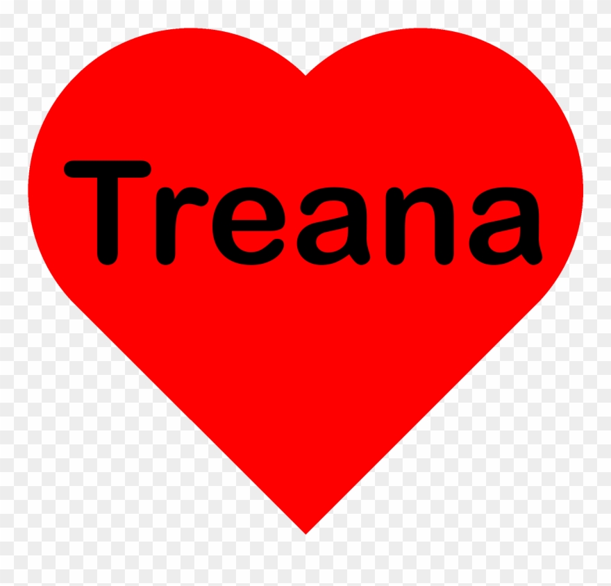 Treana Name In A Red Heart Shirts - Intex Cloud Tread Review Clipart