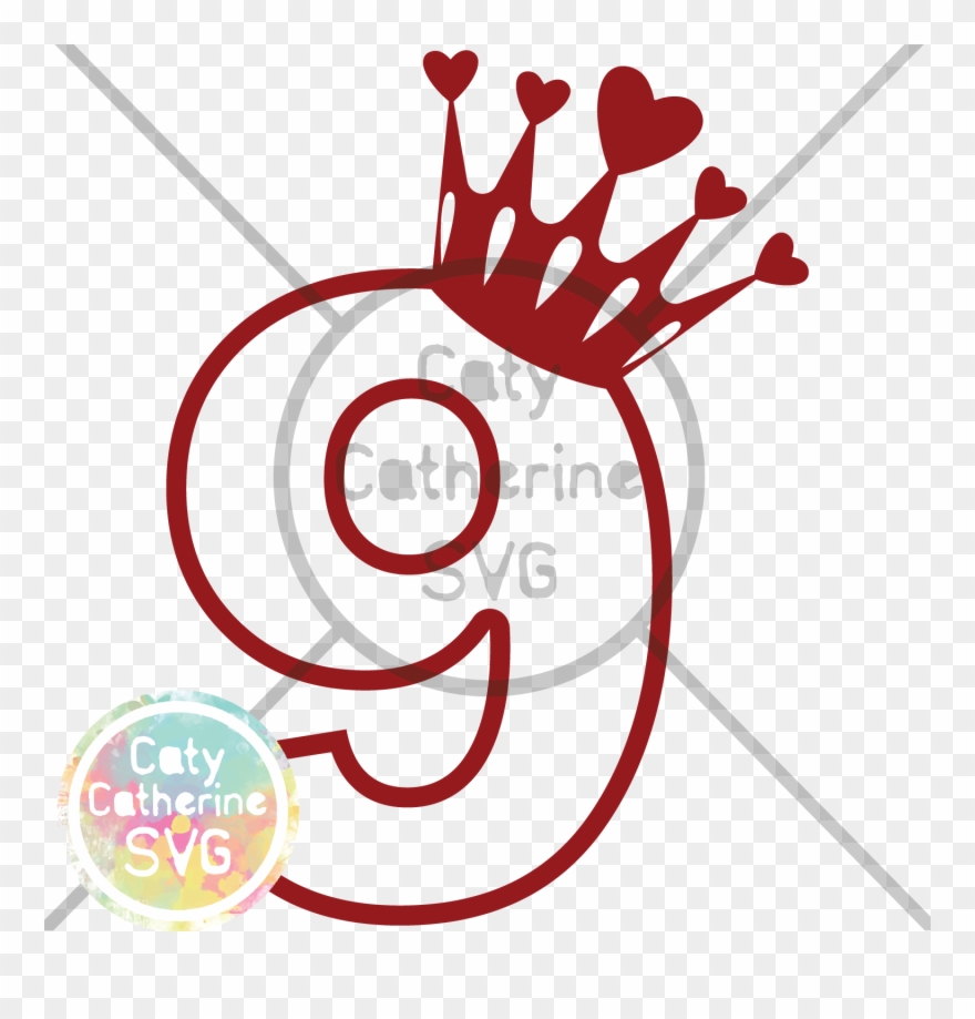 Jpg Library Download Nine Years Old Heart Crown Cut - Princess Heart With Crown Clipart