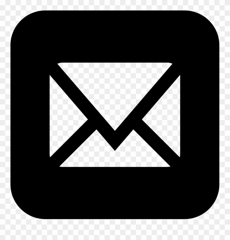 Mail Contact Support Newsletter Letter Email Envelop - Email Icon Black Square Clipart