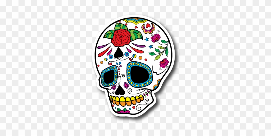 Sugar Skull Vinyl Sticker - Sugar Skull Wall Decal - Vinyl Car Sticker - Uscolor038 Clipart