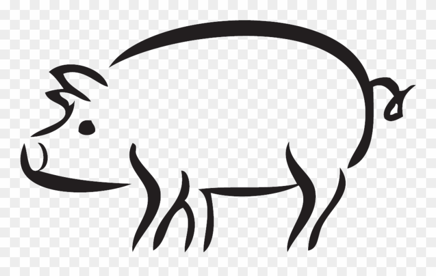 Pigs - Llama Clipart Black And White Stencil - Png Download