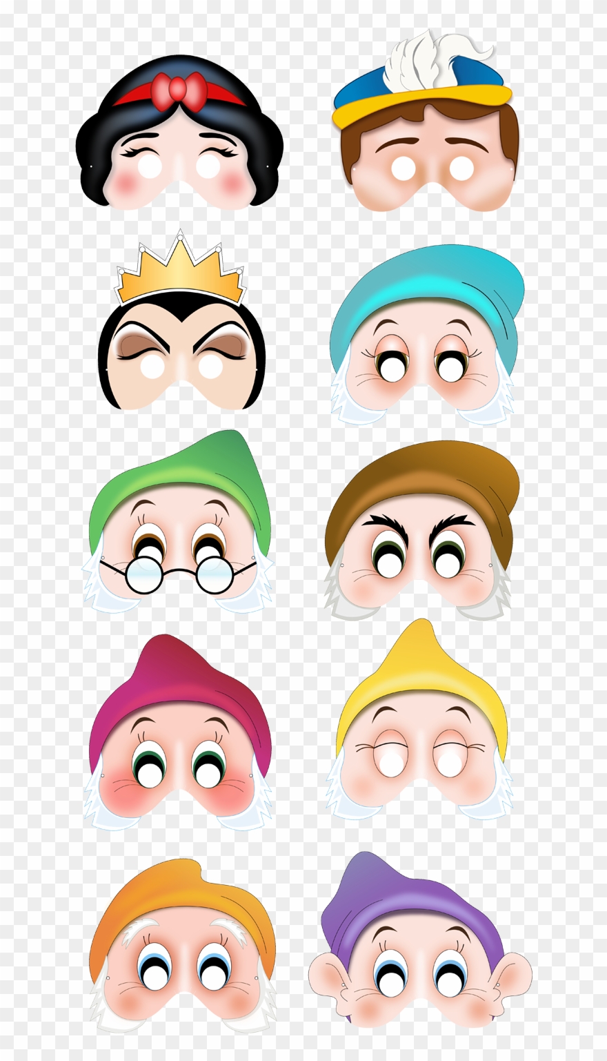 Printable Snow White Masks $15 - Mascara Branca De Neve Clipart