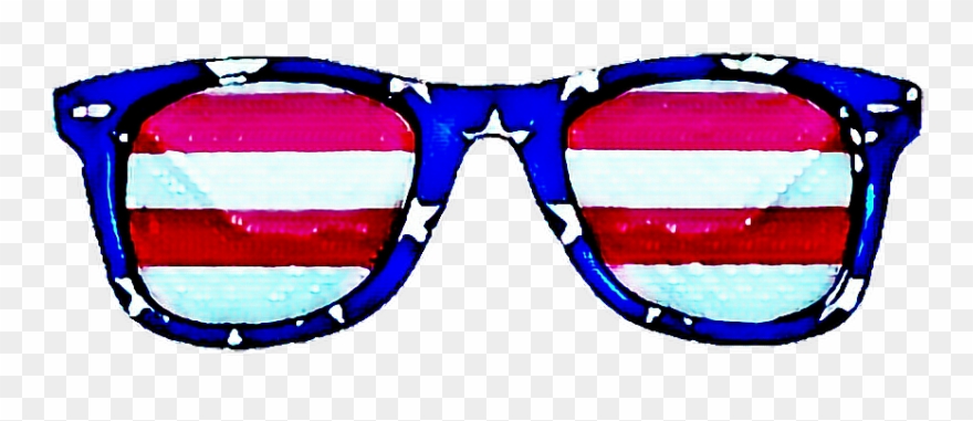 America Redwhiteandblue Sticker Freetoed Report Abuse - America Glasses Png Clipart