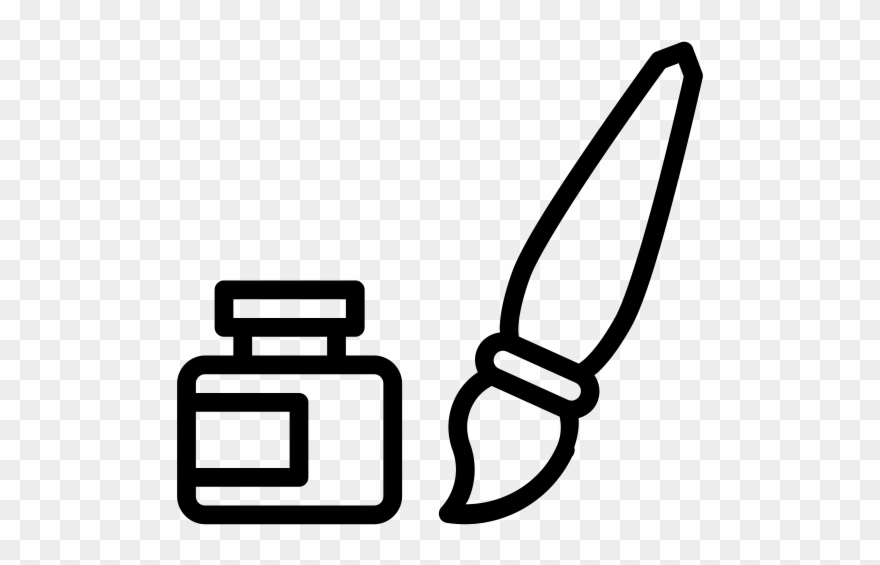 Paint Brush Rubber Stamp - Barbershop Clipart