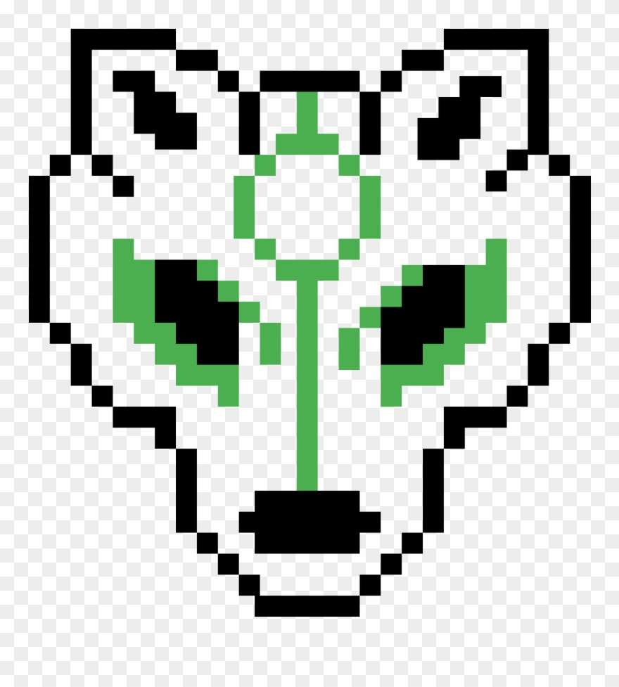 Green Lantern Wolf - Wolf Pixel Art Grid Clipart