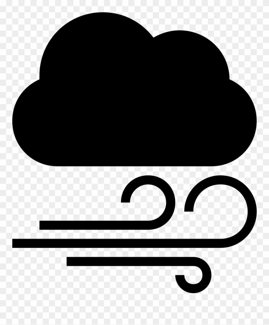 Cloud Dark Shape And Wind Lines Of Weather Interface - Wind Lines Clipart