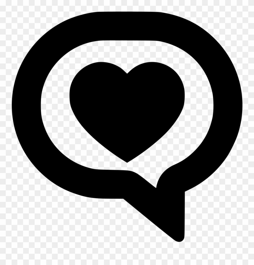 A Heart Done By Words Outline - Chat Love Icon Png Clipart