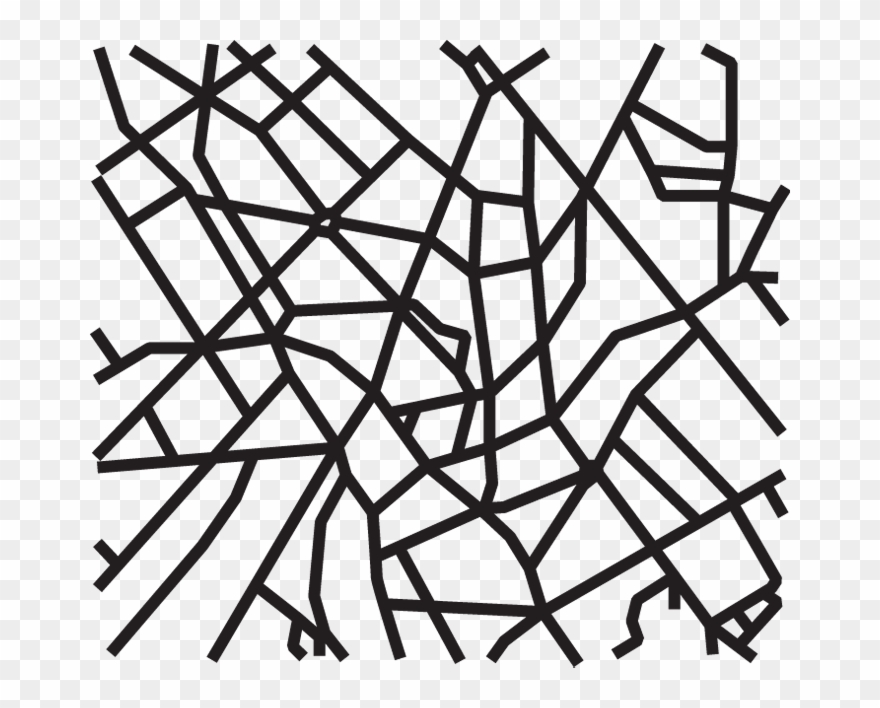 Abstract Or Street Map - Transparent Street Map Png Clipart