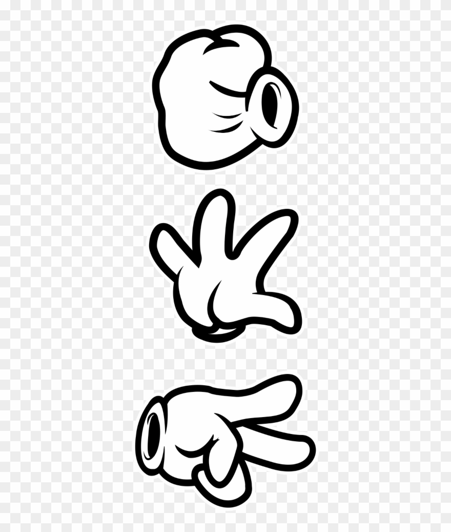 Mickey - Rock Paper Scissors Mickey Mouse Hands Clipart