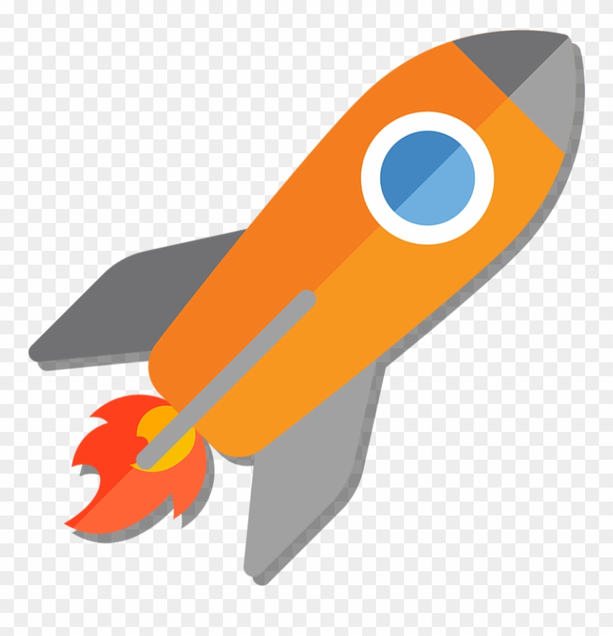 Rocket With Flame - Rocket Clipart