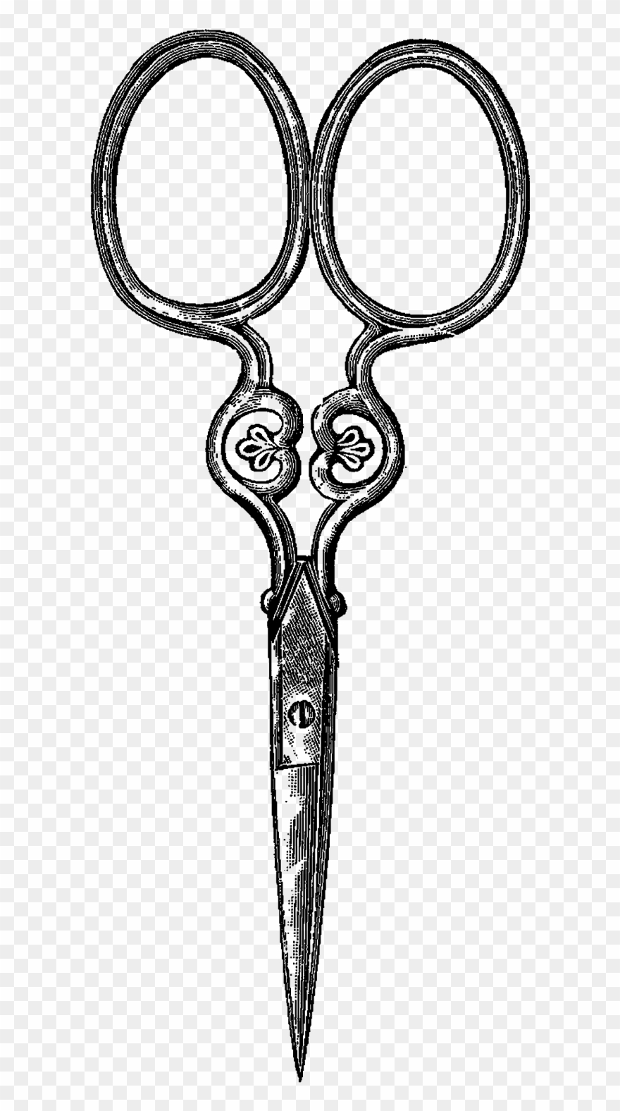 Scissors Sewing Illustration - Tijeras De Costura Dibujo Clipart