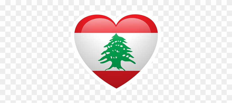 Autocollant Love Drapeau Liban - Emblem Clipart