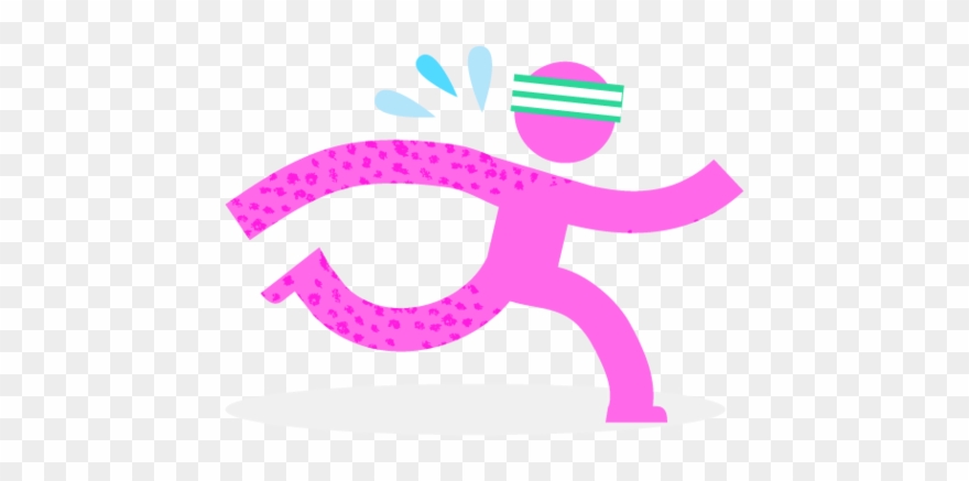 Pink Man Running Illustration - Illustration Clipart