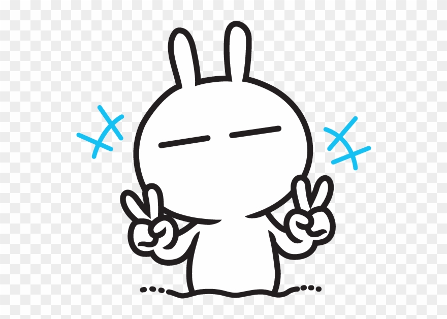 Tuzki Loveandpeace Hello Hola Amorypaz - Tuzki Rabbit Clipart