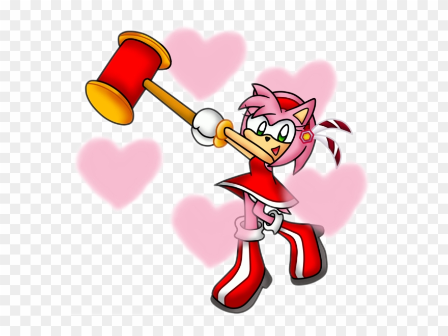 Amy Rose Spinning Hammer Clipart
