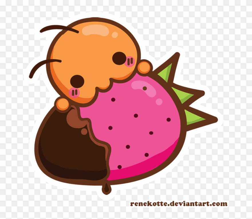 Strawberry Sticker For Ios Android Giphy Gif Animated - Kawaii Chibi Food Gif Clipart
