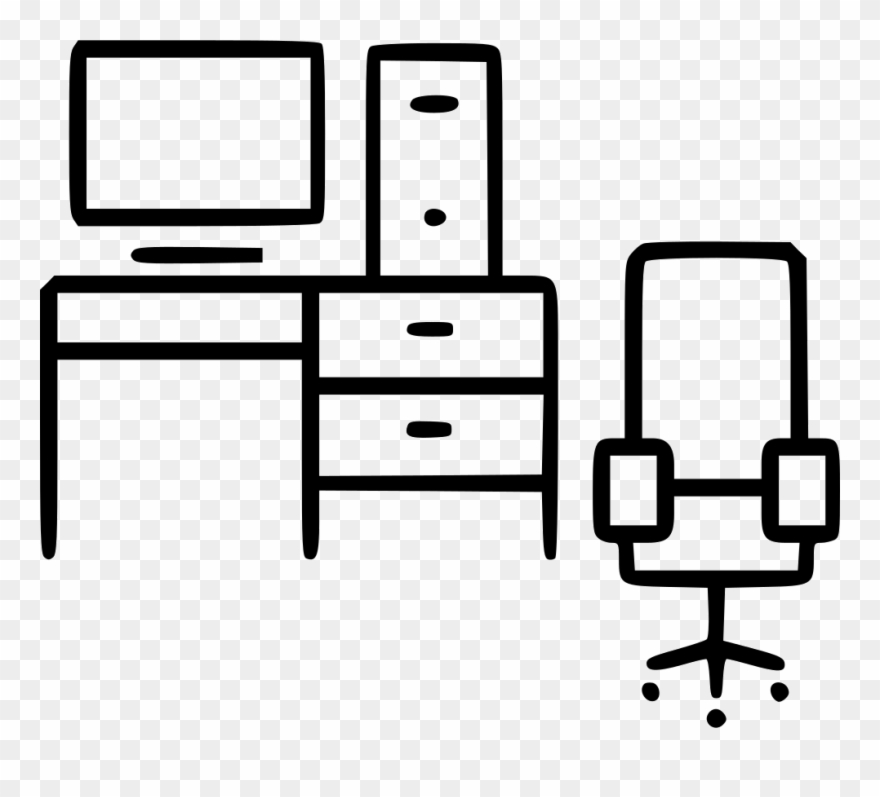 Graphic Transparent Library Room Office Free On Dumielauxepices - Computer Table Png Icon Clipart