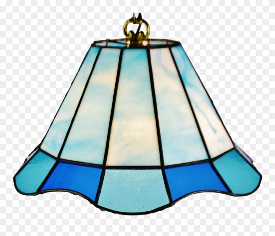 Vintage Tiffany Style Blue Leaded Glass Stained Glass - Stained Glass Clipart