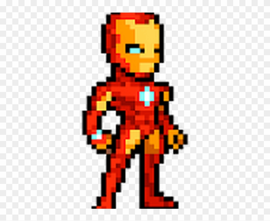 Iron Man Pixel Art Superhero Clipart