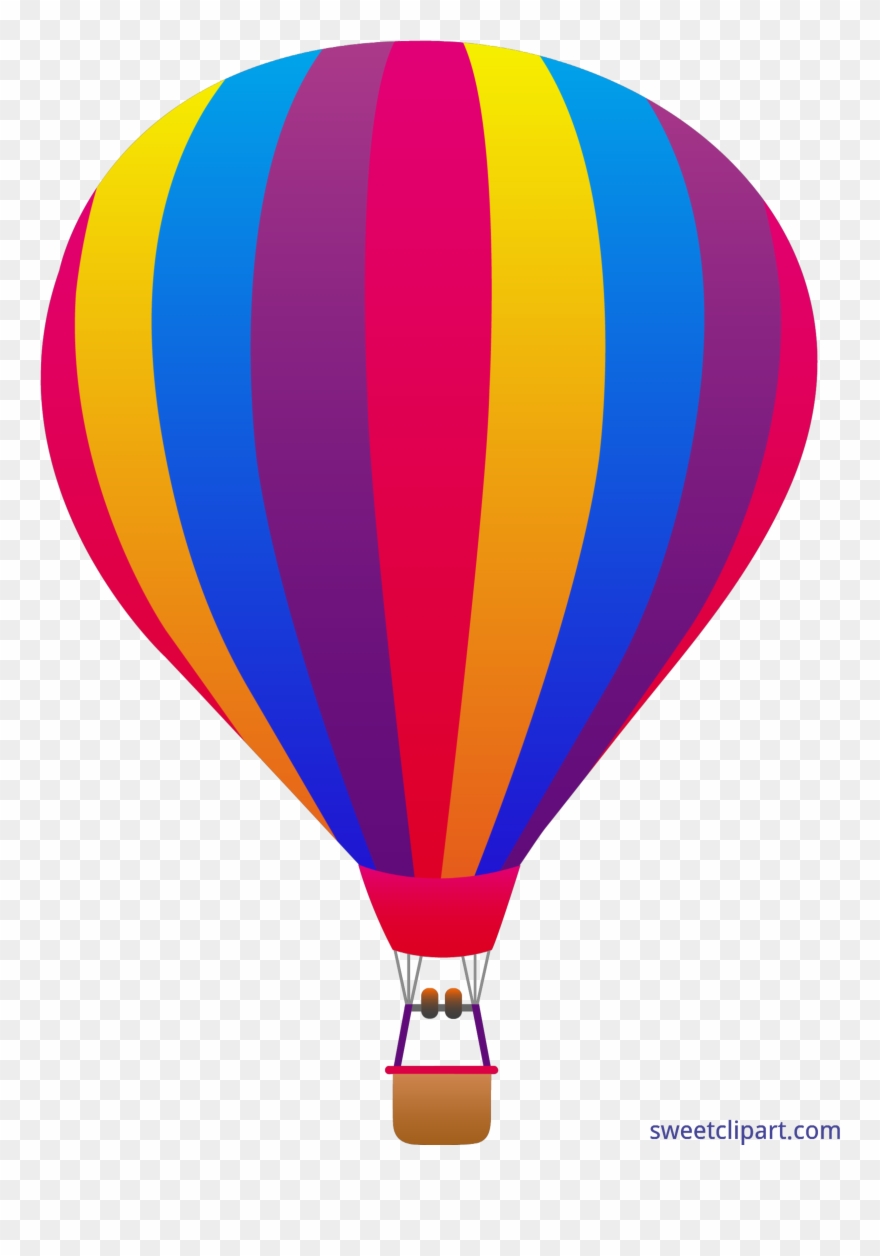 Striped Sweet - Hot Air Balloon Vector Png Clipart