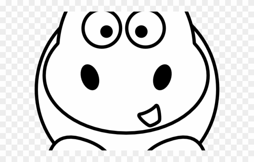 Drawn Hippo Clip Art - Cartoon - Png Download