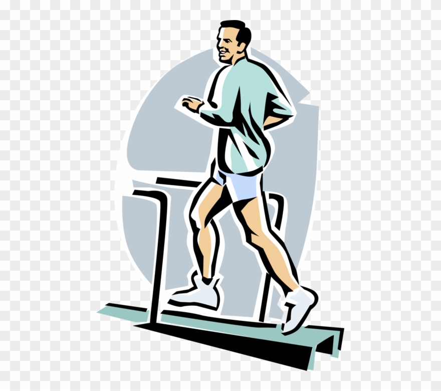 Clip Art Free Stock Jogger Running On Vector Image - Treadmill Man Running Vector - Png Download
