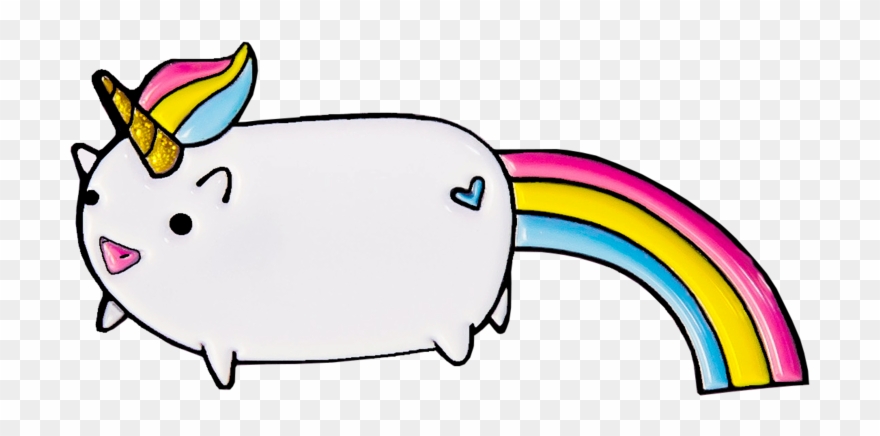 Lucky Rainbow Unicorn Pin - Unicorn Clipart