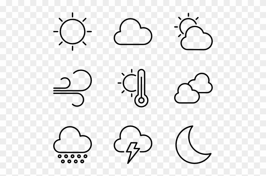Weather 48 Icons - White Sun Icon Transparent Background Clipart